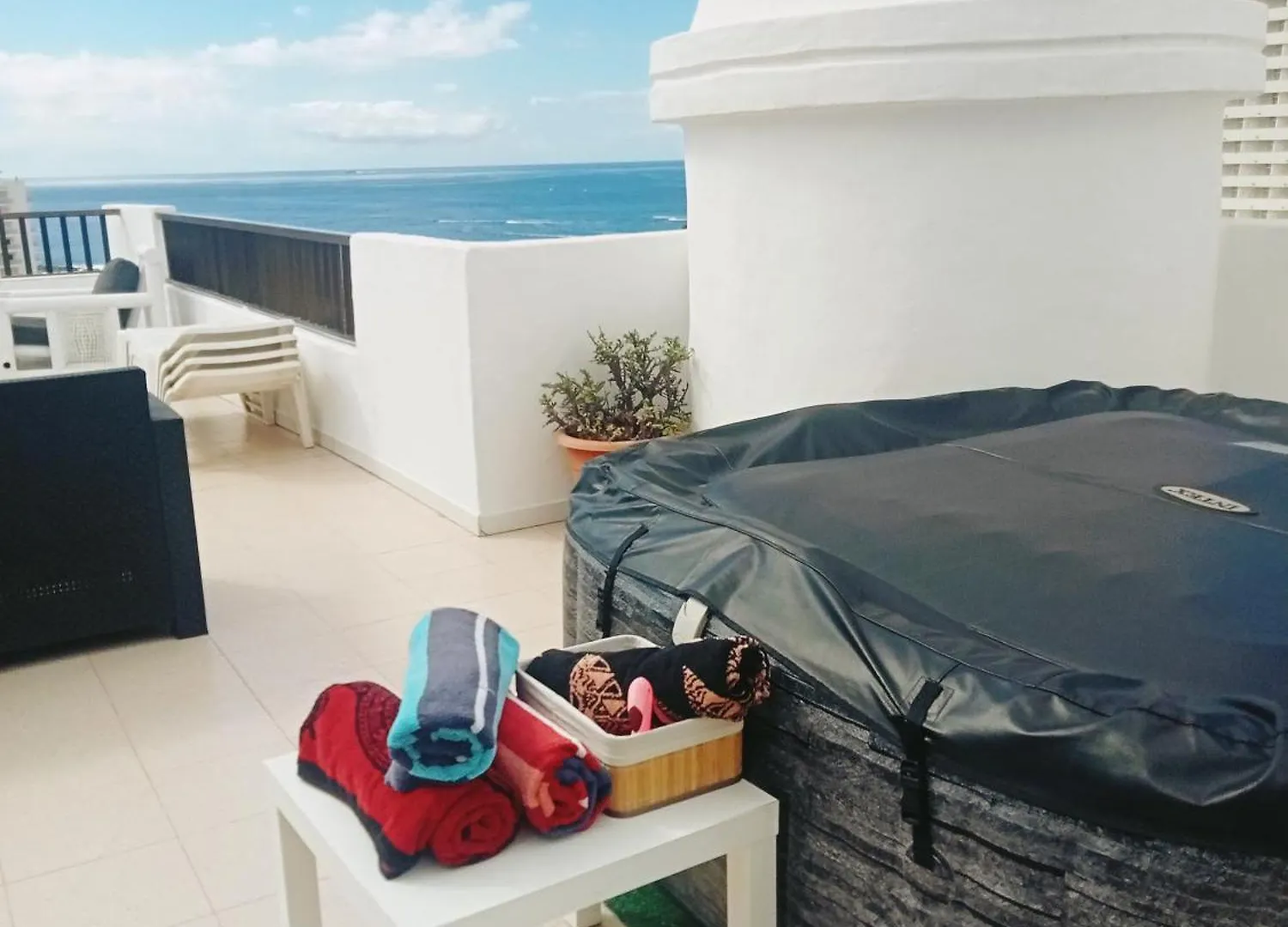 Penthouse Sea View Jacuzzy Terrace & Pool Apartment Playa Fanabe